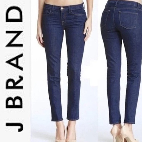 J Brand Ignite Dark Blue Denim Skinny Jeans Stretch Indigo Hue Sz 27 - Picture 1 of 15